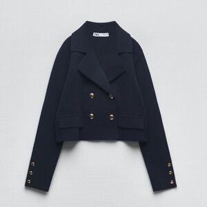 Zara Cropped Knot Cardigan Blazer